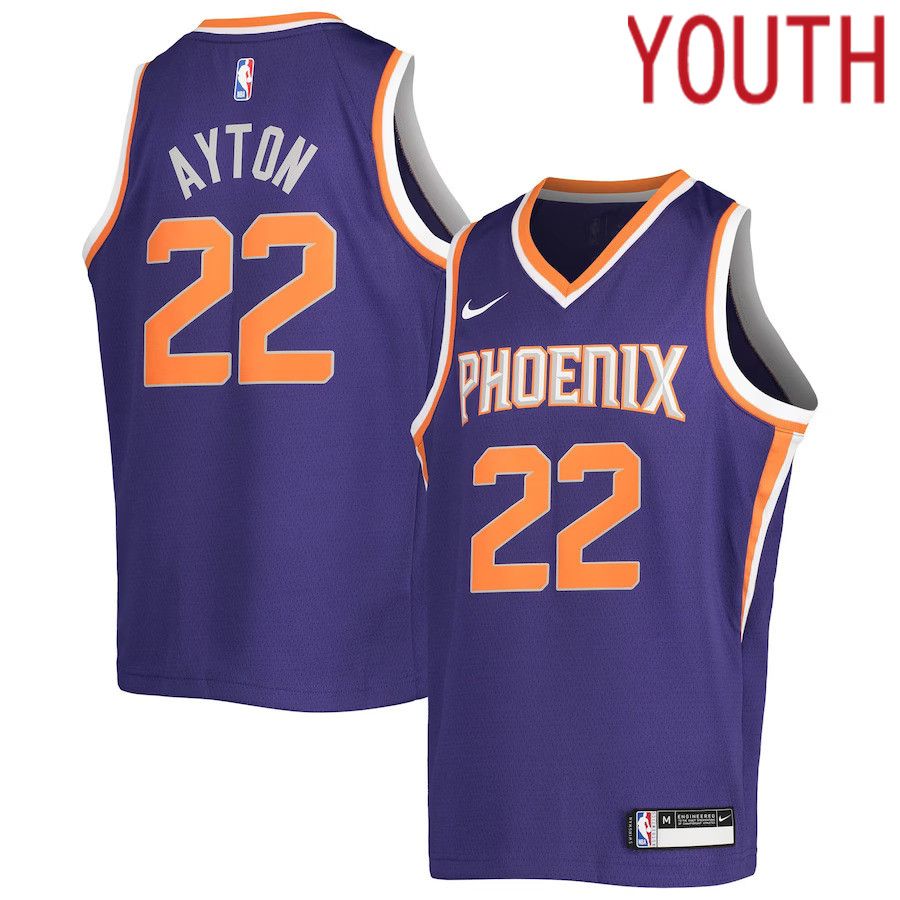 Youth Phoenix Suns #22 Deandre Ayton Nike Purple 2020-21 Swingman NBA Jersey->youth nba jersey->Youth Jersey